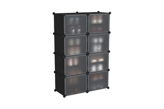 Meuble à chaussures cube -  Noir