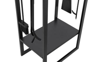 Range-bûches vertical et ses accessoires - Noir