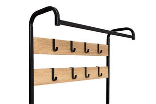 Vestiaire d'entrée Alan - Imimtation bois et noir