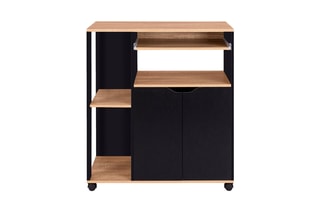 Desserte de cuisine - Noir et imitation bois