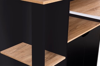 Desserte de cuisine - Noir et imitation bois