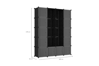 Armoire de rangement multifonctions -  Noir