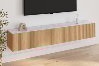 Meuble TV 2 abattants Marceau - Imitation bois