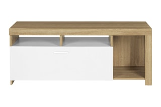 Meuble TV Maryse -  Blanc et naturel