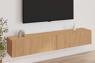 Meuble TV suspendu 2 abattants Faustine - 180 x 30 x 30 cm