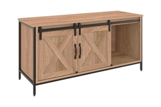 Meuble TV 2 portes Cheyenne - 
Naturel et noir