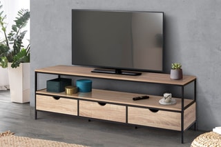Meuble TV Memphis 3 tiroirs - 160 x 50 x 40 cm