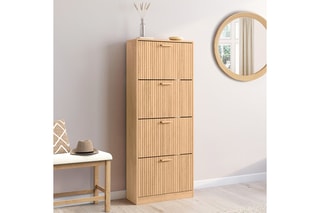 Meuble à chaussures 4 abattants Faustine - 60 x 150 x 24 cm