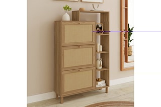 Meuble à chaussures Erin 3 abattants - 86,5 x 23,5 x 133,5 cm