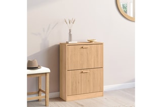 Meuble à chaussures 2 abattants Faustine - 60 x 80 x 24 cm