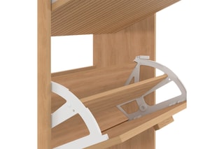 Meuble à chaussures 2 abattants Faustine - 60 x 80 x 24 cm