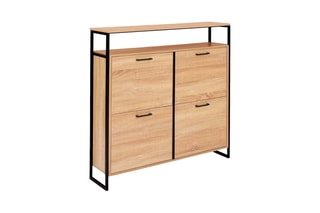 Meuble à chaussures 4 abattants Alan - 100 x 97 x 23 cm