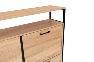 Meuble à chaussures 4 abattants Alan - 100 x 97 x 23 cm