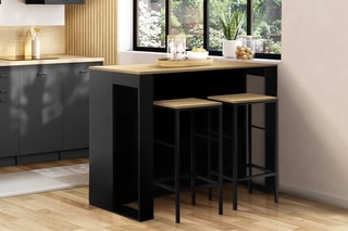 Ilot central  - Imitation bois et noir