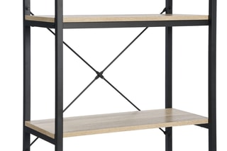 Bibliothèque Manufacture - Noir et imitation bois