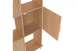 Etagère Faustine 3 portes - 80 x 30 x 143 cm 