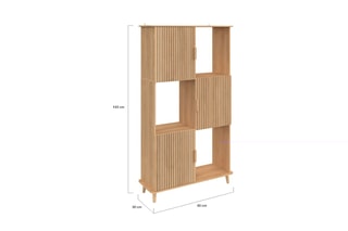 Etagère Faustine 3 portes - 80 x 30 x 143 cm 