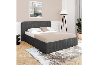 Lit-coffre avec sommier Valentina - Gris