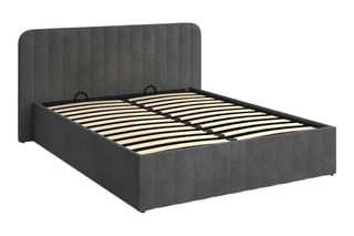 Lit-coffre avec sommier Valentina - Gris