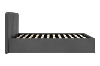 Lit-coffre avec sommier Valentina - Gris