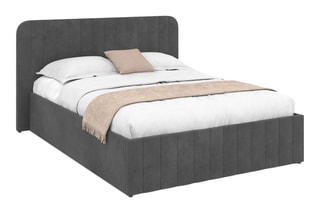 Lit-coffre avec sommier Valentina - Gris