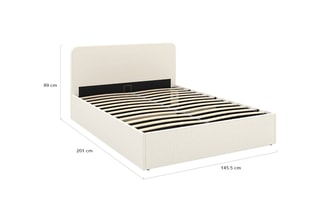 Lit coffre avec sommier Louise - Blanc crème