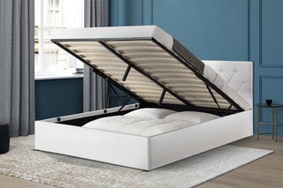 Lit coffre avec sommier Hannah - Blanc