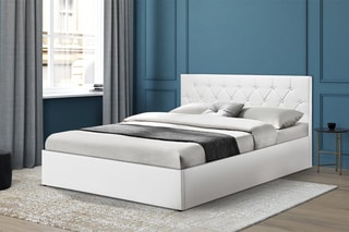 Lit coffre avec sommier Hannah - Blanc