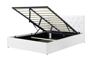 Lit coffre avec sommier Hannah - Blanc