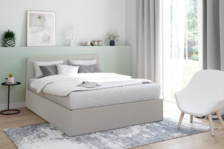 Lit coffre avec sommier Louise - Beige