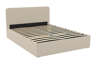 Lit coffre avec sommier Louise - Beige