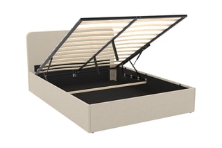 Lit coffre avec sommier Louise - Beige