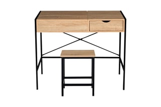 Coiffeuse et tabouret Alana - Blanc