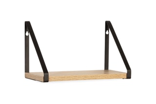 3 étagères murales Manufacture - Imitation bois et noir