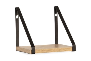 3 étagères murales Manufacture - Imitation bois et noir