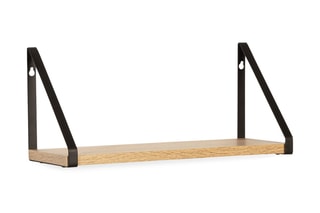 3 étagères murales Manufacture - Imitation bois et noir