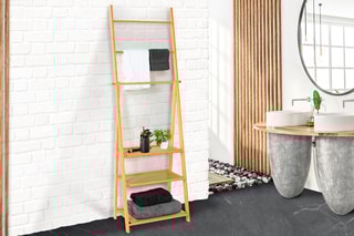 Etagère porte-serviette Maya - Structure en bambou - 53 x 31 x 152 cm