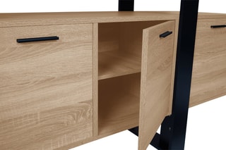 Buffet 4 portes Brixton - Imitation bois et noir