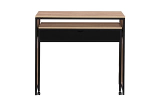 Bureau extensible Manhattan - Noir et imitation bois