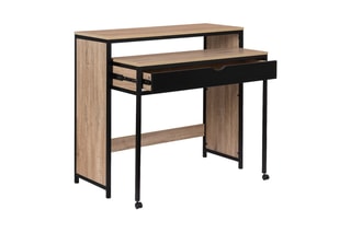 Bureau extensible Manhattan - Noir et imitation bois