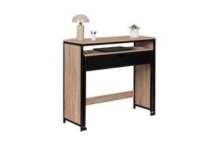 Bureau extensible Manhattan - Noir et imitation bois