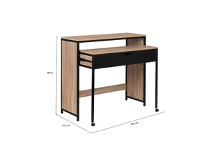 Bureau extensible Manhattan - Noir et imitation bois