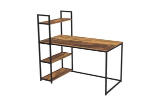 Bureau-bibliothèque 2 en 1 Elize - Imitation bois et noir