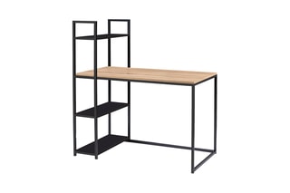 Bureau bibliothèque Manhattan - Imitation bois et métal