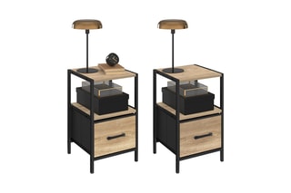 2 tables de chevet 1 tiroir Iris - 30 x 50 x 30 cm