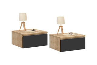 2 tables de chevet suspendues 1 tiroir Tom - 40 x 18 x 30 cm
