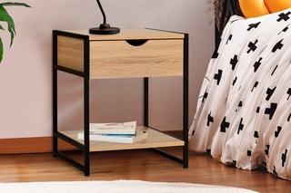 2 tables de chevets Manufacture - Noir et imitation bois