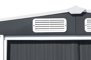 Abri de jardin avec base - Gris et blanc - 8,4 m³