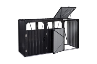 Cache-poubelles triple  - 221 x 80 x 120 cm