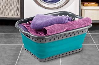 Bannette à linge pliable - Gris et bleu